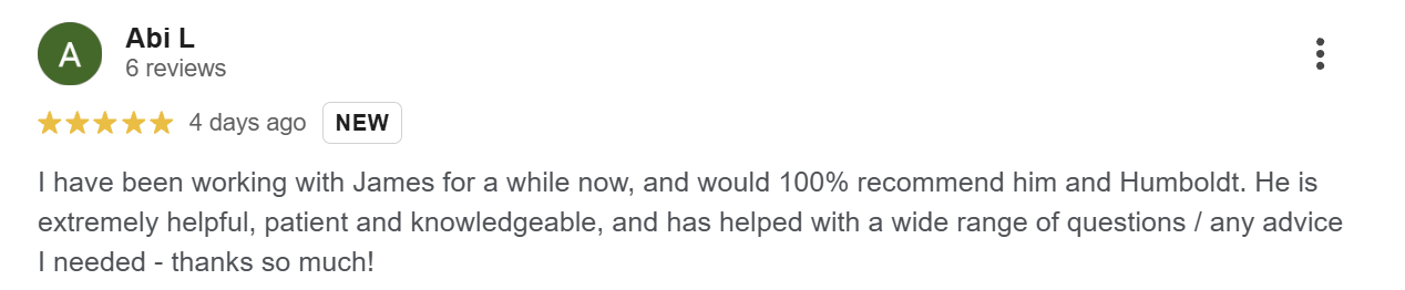 Google review from Abi